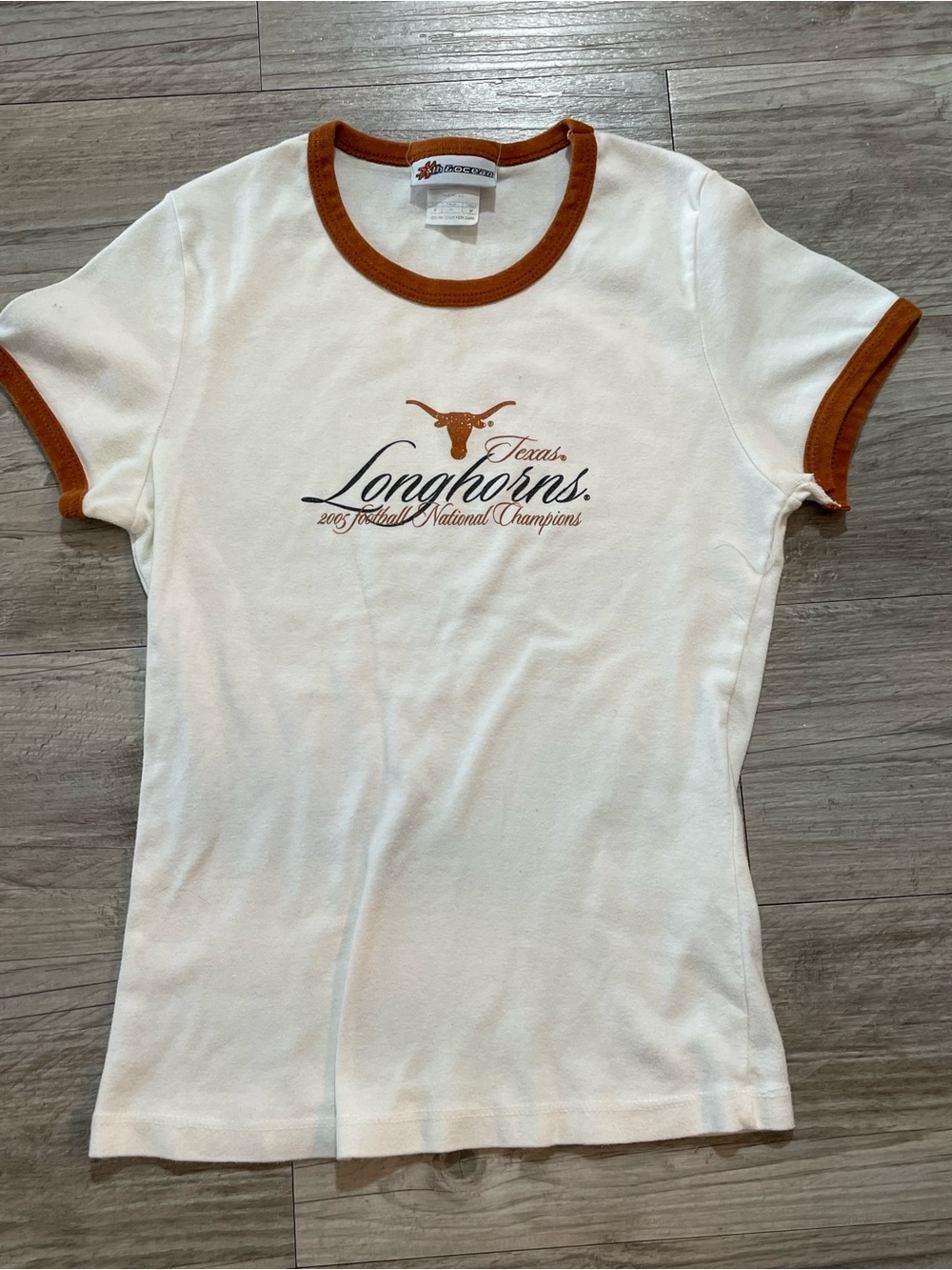 vintage Y2K Texas Longhorns 2005 National Champions baby tee